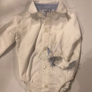 Baby boy collared button down onesie